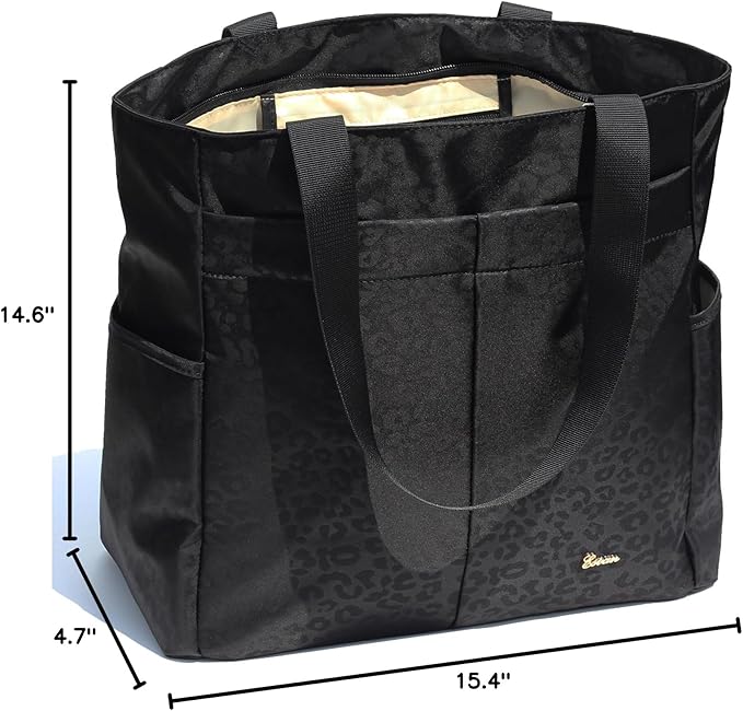 ESVAN Original Floral Tote Bag Large Shoulder Bag with Multi Pockets for Gym Travel Beach Daily Bags