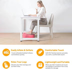 Inflatable Foot Rest Pillow for Travel,Kids Airplane Bed,AdjustableAir Travel Essentials,Car, Office, Home - Fast Inflation （Pink