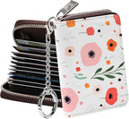 FurArt Zipper Wallet Women, RFID Blocking Credit Card Wallet, Business Card Holder, Compact Size KeyChain Wallet