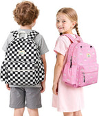 STEAMEDBUN Corduroy Kids Backpack for Girls 5-8: Girls Backpack for Elementary Kindergarten - 15 inch Cute Backpacks for Kids - Rainbow