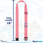 Luggage Straps for Suitcases - TSA Approved - Pink, 20 PK - Bulk Multipack Premium Nylon Belts for Suitcase, Briefcase & Travel Bag - Adjustable Strap Length 46" - 78"