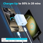 45W Super Fast Charger USB C Android Phone Type C Charger Fast Charging Block with 10FT Cord for Samsung Galaxy S26/S26 Ultra/S26+/S25 Ultra/S25/S24 Ultra/S24/S23 Ultra/S22/S21/S20/Note 10, Blue
