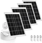 4 Pack 8W Camera Solar Panel Charger Cable Compatible with Eufycam SoloCam 3/3C s300/2,2 Pro, 2C, 2C Pro,c210,s330,s340,e340, E,Eufy E20, E40/L20/L40/S40/4G Security Camera Micro USB & USB Type C