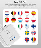 BESTEK 2000W Voltage Converter US to Europe 220V to 110V Converter Pure Sine Wave with PD 35W USB-C for Hair Dryer/Curling Iron/Phone Travel Adapter for Europe/Italy/France (White)