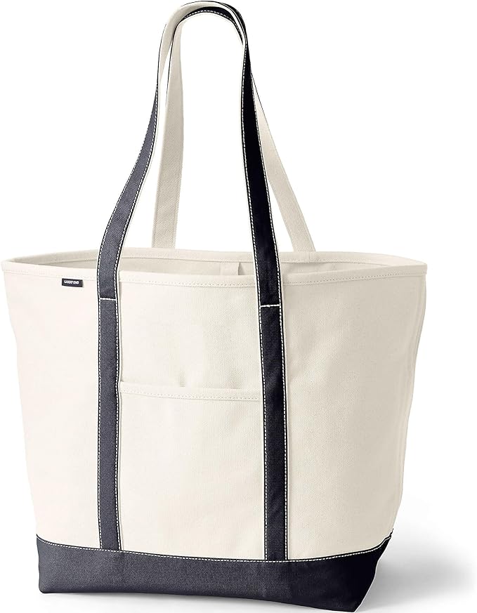 Lands' End Open Top Canvas Tote Bag