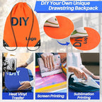 6PCS Drawstring Backpack - Drawstring Gym Bag Waterproof Bags Bulk String Backpack Sports Cinch Bags String For Gym, Sports, Storage, Travel, Camp, Sturdy and Durable