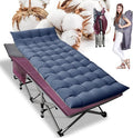 ABORON Camping Cot for Adult 28" Extra Wide, Heavy-Duty 1200D Oxford Cot for Sleeping, Portable Folding Camp Bed with Mat & Carry Bag