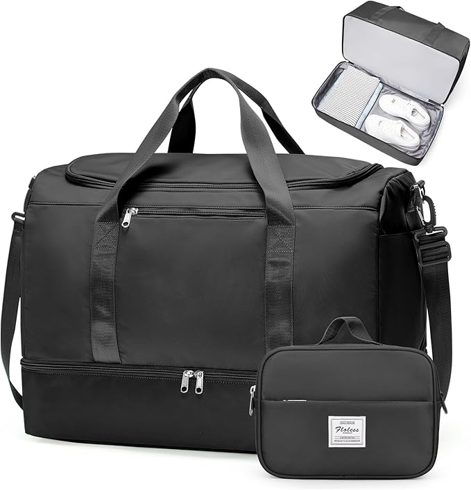 Extra Large Travel Duffle Bag,Carry on Overnight Weekend Bag with Shoes Compartment,Weekender Bags for Women for Travel Business Trips Sport Hospital