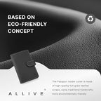 ALLIVE Passport Holder for Travel Family, Genuine Leather Passport Wallet with AirTag Slot, RFID Blocking Travel Document Organizer for Women & Men, Airport Essentials, Family Travel Gift (Black)