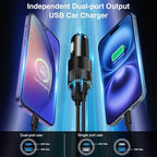 USB C Wall/Car Charger,38W Dual USB-C+USB-A Cigarette Lighter Adapter, 20W Fast Charging Block+2 X 6FT Type-C Cables for iPhone 16,16e,15,Samsung S25, S24 Ultra Pixel Cargador para Carro Plug