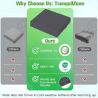 Seat Cushion for Office Chairs, Memory Foam Chair Cushion with Patterned Core for Even Support, Back, Tailbone & Sciatica Relief, Chair Pillow with Carry Handle for Car, Wheelchair (Gray)