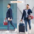 Lifewit Medium Lunch Bag, Insulated Lunch Box, Soft Cooler Cooling Tote for Adult Men Women, White and Red12-Can (9L)