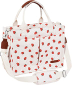 BESBESME Canvas Tote Bag for Women with Zipper & Compartments– Large Work & College Laptop Tote Crossbody Shoulder Bag