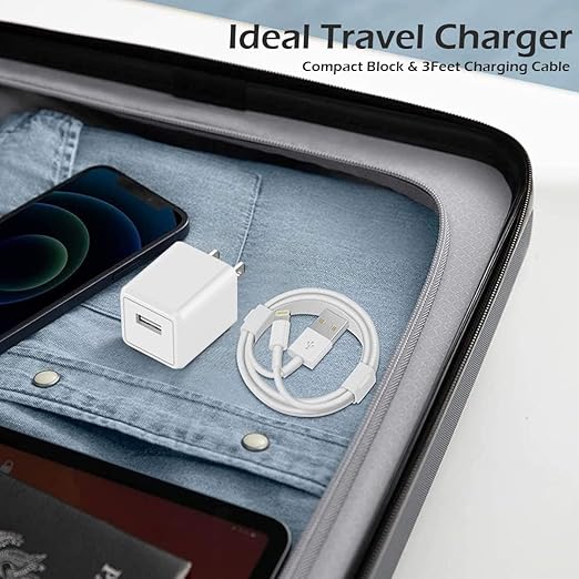 Charging for iPhone Charger [Apple MFi Certified] 2Pack Lightning Cable Data Sync Charging Cord with USB A Wall Charger Block Travel Plug for iPhone 14/13/12 Mini/11 Pro Max/10/XS/XR/X/8/SE2022,iPad