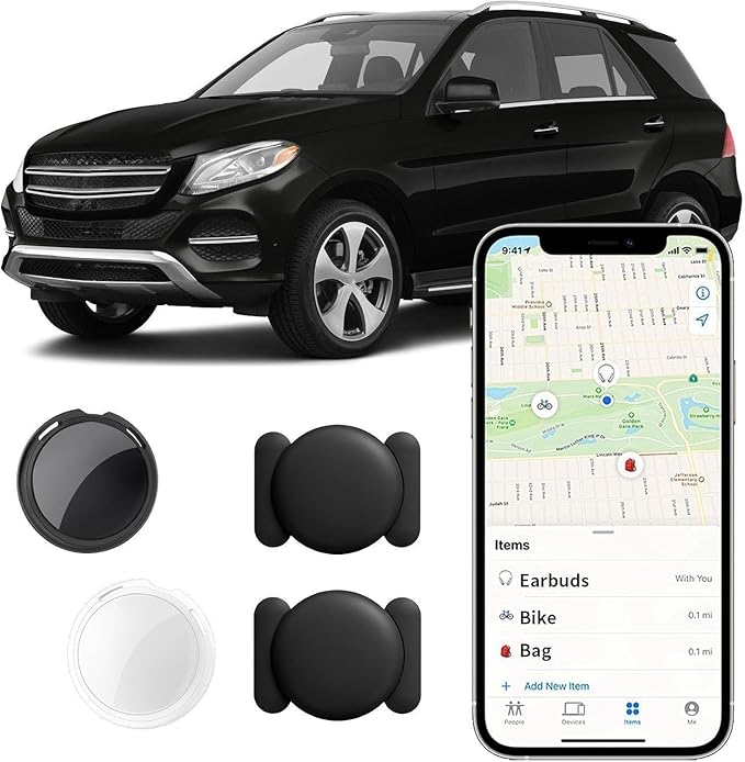 2 Pack No Subscription GPS Tracker for Vehicles Work with Find My (iOS Only) Magnetic Case Real-Time Mini Car Tracker Tag Hidden Car Locator Global Coverage Tracking Device No Monthly Fee Required