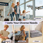 Veken 11 Set Compression Packing Cubes for Travel Essentials,Compressible Expandable Large Luggage Suitcase Organizer Bags for Clothing,Durable Space Saver Storage Bags with Toiletry Bags(Purple Gray)