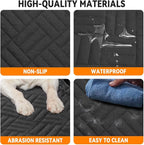 YJGF Dog Back Seat Extender for Truck,Truck Seat Cover Back Seat,Dog Hammock for Truck,Pet Seat Covers for Dogs,Hard Bottom Seat Extender for Dogs(Black,for Full Size Truck)
