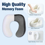 Cirorld Neck Pillow for Traveling, Travel Pillows for Airplanes,100% Pure Memory Foam Travel Neck Pillow, Adjustable Flight Pillow, Portable Plane Accessories with Eye Mask, Earplugs, Carry Bag