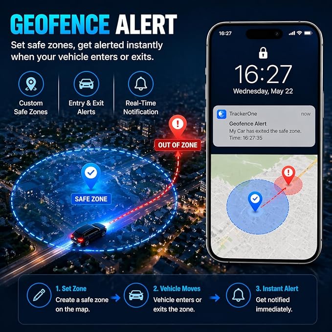 GPS Tracker for Vehicles Cars with Long Battery Life up to 90 Days, Strong Magnet, Unlimited Range, Geo-Fence, 4G Real Time Car Tracker Device Hidden Vehicle Tracking, Subscription Needed