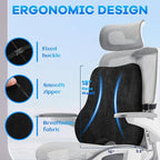 Memory Foam Seat Cushion & Plush Velvet Lumbar Support Pillow Set, Comfort Computer Chair Cushions for Tailbone & Back Pain Relief, Ergonomic Office Chair Cushion for Car, Home, Wheelchair (Black)
