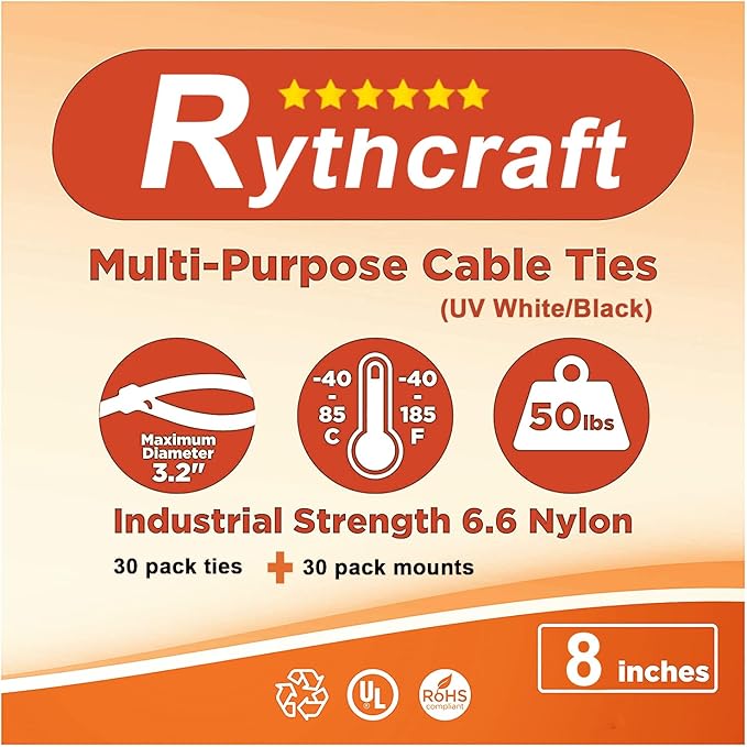 30 Pack 2 inch Zip Tie Adhesive Mounts Self Adhesive Cable Tie Base Holders with Multi-Purpose Tie wire clips with screw hole,Anchor stick on wire holder with 8 inch zip ties（White）