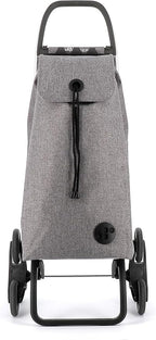 ROLSER I-Max Tweed 6 Wheel Stair Climber Foldable Shopping Trolley - Gray