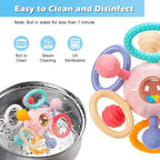 Baby Montessori Sensory Toys for 0-6 6-12 Months, Baby Teether Teething Toys for Babies 0 3 6 9 12 18 Months, Newborn Infant Learning Developmental Toys Gifts for 1 2 Year Old Boys Girls