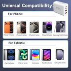 USB C Wall Fast Charger Block, 40W 4-Port Type C Chargers Fast Charging Blocks PD Power Charger Adapter+QC 3.0 USB Multiport Charger Brick for Phone 17/16/15/14/13/12 Pro Max, i-Pad, Galaxy S25-2Pack