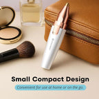 Rechargeable Eyebrow and Facial Hair Remover for Women - 2 in 1 Razor with Built-in LED Light for Painless Hair Removal