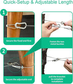 Camping Travel Clothesline - Holds 20lbs Anti-Sagging Wire Rope with 16 Windproof Hanging Point Adjustable Retractable 3-12Ft for Compact Outdoor Portable Clothes Line