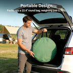 Wolfwise Pop Up Shower Tent, Portable Instant Changing Tent with Ventilation Window & Carry Bag, Privacy Bathroom Toilet for Beach, Camping & Outdoor, Width 47 ", Height 75 ", Green