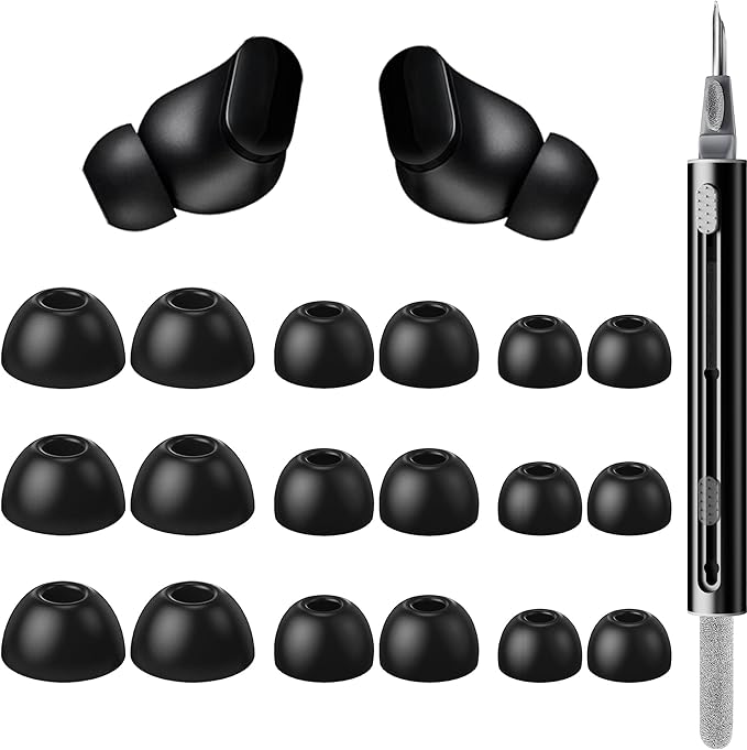 9 Pairs Replacement Ear Tips for Beats Studio Buds/Fit Pro/Studio Buds+, 3 Sizes (S/M/L), Soft Silicone Beats Earbud Accessories, Fit Charging Case (Black)