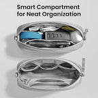 tomtoc Electronics Organizer Travel Case, Water Resistant Travel Bag Cable Organizer for Essentials, Tech Pouch Accessories Carry Storage for Cord, Phone, Cables, Airpods, USB Flash Drive, Daily Items