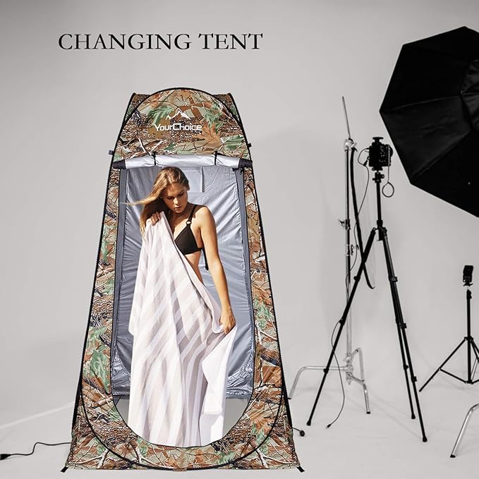 Your Choice Pop Up Privacy Tent, 3.9x3.9x6.2FT Portable Shower Tent for Camping, Waterproof Outdoor Changing Room with Carry Bag for Beach Hiking RV Fishing | Portable, for Camping, Beach, Hiking, with Carry Bag, Quick Setup
