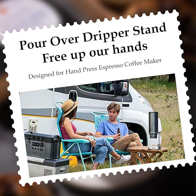 Zayin Travel Coffee Maker Stand, Portable & Foldable Espresso Machine Stand, Office coffee stand with base, Suitable for Office Home and Camping, Black