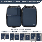Gonex Compression Packing Cubes, 4pcs Expandable Storage Travel Luggage Bags Organizers (Purplish Blue)
