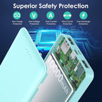 [2 Pack]Portable Charger Power Bank 10000mAh,Slimmer USB C Fast Charging Portable Phone Charger,Travel Essentials Backup External Battery Pack for iPhone 17/16/ 15/14/13/12,Galaxy,Android-Green+Purple