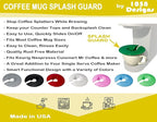 Coffee Mug Cup Splash Splatter Guard Screen compatible with Keurig and other single serve brewing machines (Green)