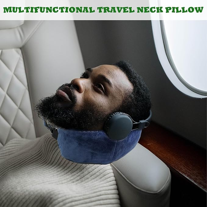 1/2PCS Travel Pillow Stuffable with Clothes As Carry-On Luggage Fits Up to 3 Days of Travel Essentials, Multifunctional U-Shaped Pillowcase for Business, Trip, Outdoor (2PCS-Blue)