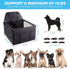GENORTH Small Dog Car Seats for Small Dogs,Portable Puppy/Pet Car Booster Seat with Clip-On Leash and Mesh Window for Small Pet Up to 11 lbs