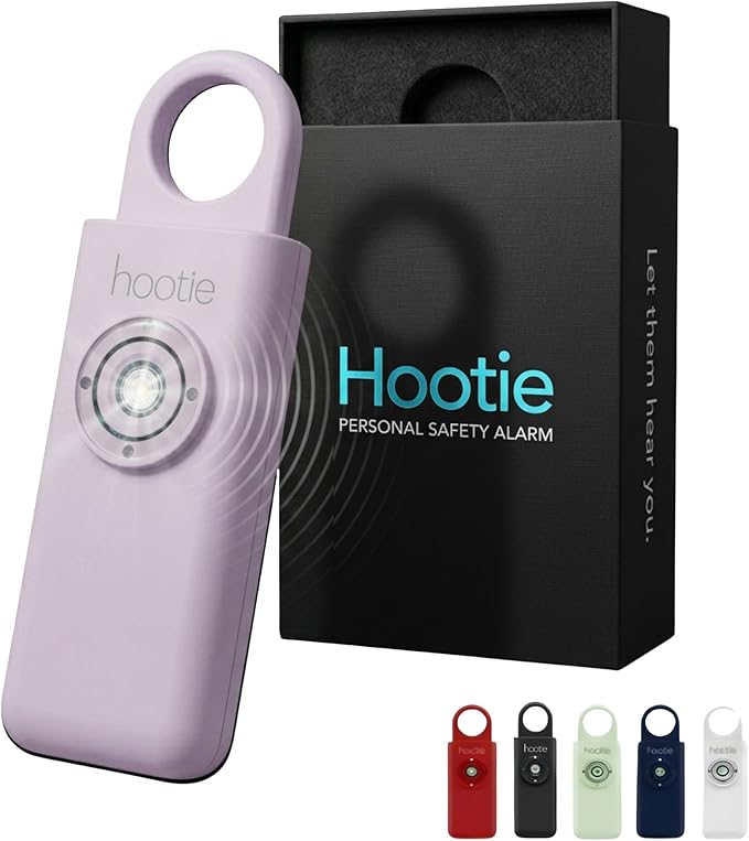 HOOTIE Personal Safety Alarm Keychain, 130dB Personal Alarm for Women Men and Kids, Pull Pin Emergency Panic Alarm with Strobe Light, Portable Self Defence Alarm for Campus Travel and Running Lavender