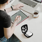 Square + Round Earbud Case Portable EVA Carrying Case Storage Bag Cell Phone Accessories Organizer with Carabiner for Earphone, Earbud, Earpieces, SD Memory Card, Camera Chips,Black