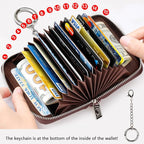 FurArt Zipper Wallet Women, RFID Blocking Credit Card Wallet, Business Card Holder, Compact Size KeyChain Wallet