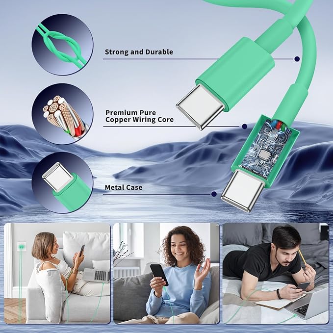 QZIIW Super Fast Samsung Charger Type C,45W Dual Port USB C Fast Charger Block [2-Pack] & Extra Long 60W 3/6/6/10FT USB C Cable - PD Quick Charging 3.0 for Samsung Galaxy S25 Ultra/S24+/S23 iPhone 16