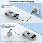 5-in-1 Portable Charger for iPhone,40800mAh Power Bank Built-in Retractable Cable and iWatch Charger,25W PD QC4.0 Fast Charging Battery Pack,Travel Essential Phone Charger for iPhone 17/16/15,Android