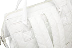 Kinmac Wide Open Style Laptop Backpack College Travel Outdoor Backpack For Laptop Up to 15.6 Inch (White Embroidery)