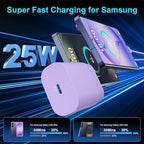 Super Fast Charger Type C, 25W USB C Wall Charger Fast Charging for Samsung Galaxy S26 Ultra/S26/S26+/S25 Ultra/S25/24 Ultra/S24/S23 Ultra/S22 Ultra with 6.6FT Long Android Type C Charger Cable 2Pack