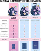 Naturally KIDS 【Upgraded】 Toddler Backpack w Removable Purple Unicorn Toy for Girls Age 2-6 | Side&Inner Pockets, Reflective Logo, Sparkling Material | Christmas Gift for 4 year old Girl