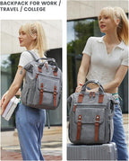 LOVEVOOK Laptop Backpack for Women Work Travel Teacher Commuter Backpack Business Computer Bag Doctor Nurse Bags College Backpack Purse Laptop Bag, Casual Daypack, 15.6 Inch, Grey