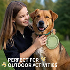 Collapsible Dog Bowls 2-Pack, Portable Travel Dog Bowl with Carabiner, Food-Grade Silicone Pet Bowl for Hiking, Walking(Macaron Violet and Green)